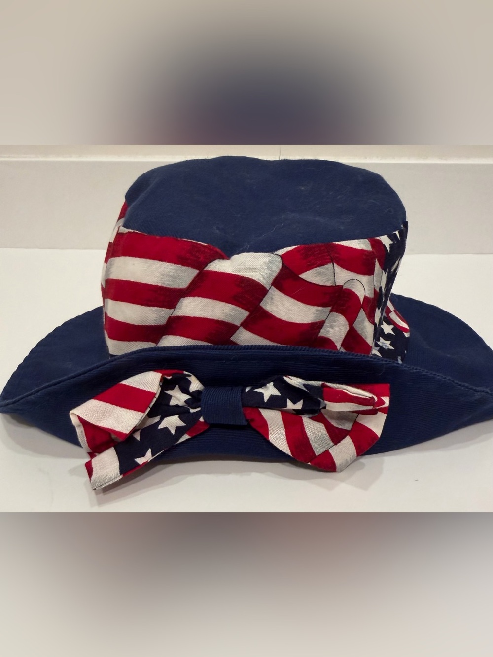 VINTAGE American Flag Toddler Bow Hat